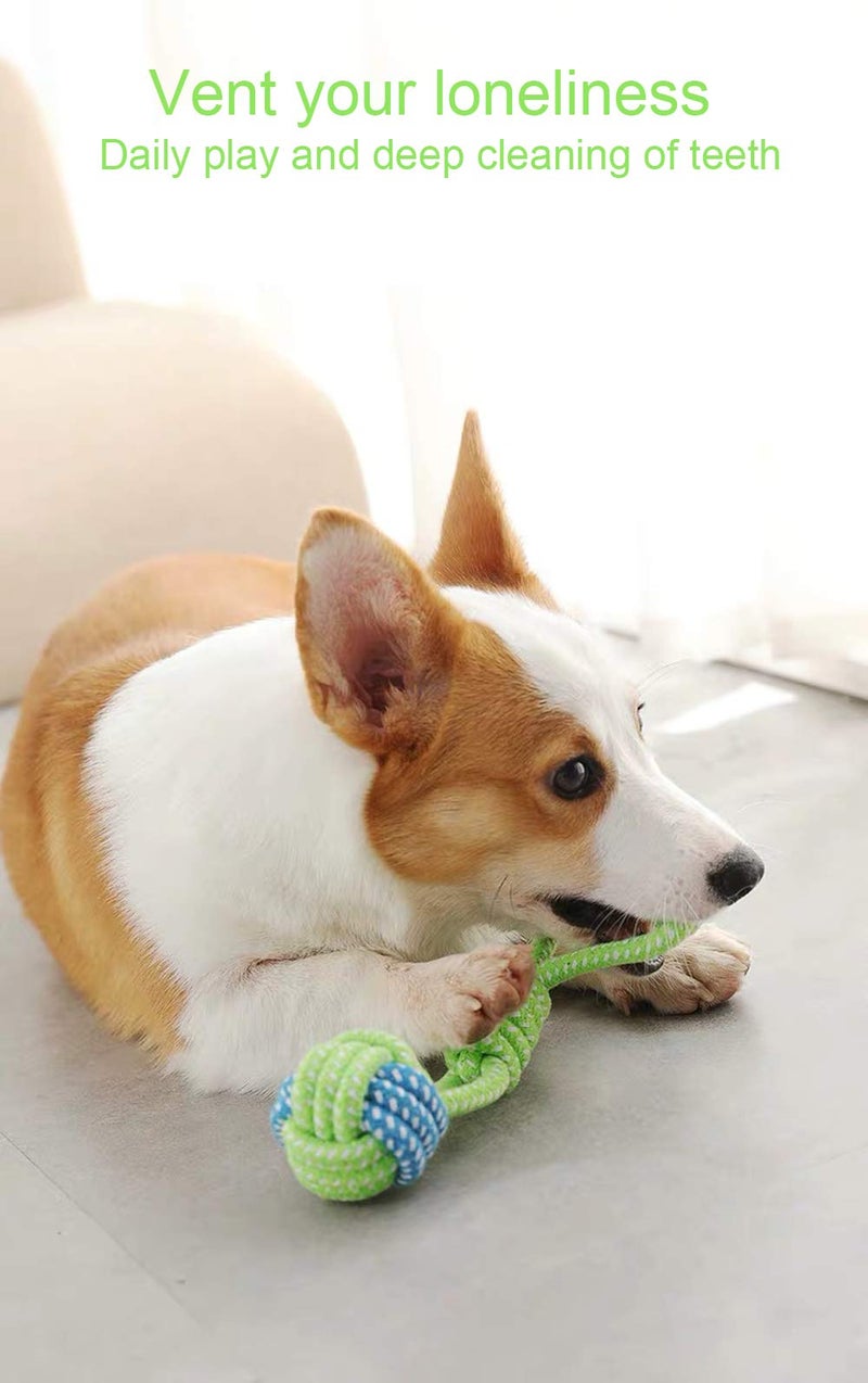 Sunglow Dog Toy Interactive Chewing Rope Ball Toys Natural Cotton Washable Durable Tug of War for Small Medium Dogs Puppies Training Playing Teeth Cleaning (Drop Ball) - Image 4